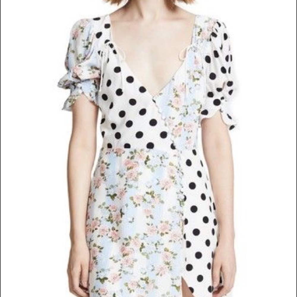 For Love & Lemons Savannah Polka Dot Floral dress